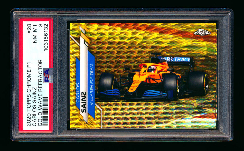 2020 Topps Chrome F1 #28 Carlos Sainz RC Gold Wave Refractor #03/50 PSA 8 ** (SOLD Nationals - $45.00 - 8/1/2025) **