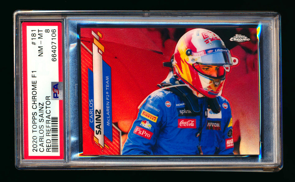 2020 Topps Chrome F1 #181 Carlos Sainz RC Red Refractor #5/5 PSA 8 (Ultimate Wishlist - Wish Granted!) ** (SOLD - $450.00 - 11/20/2024) **