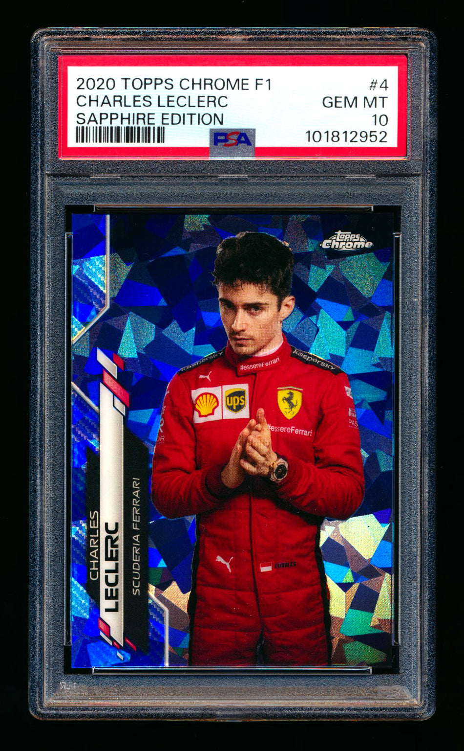2020 Topps Chrome Sapphire F1 #4 Charles Leclerc RC Refractor Portrait PSA 10 ** (SOLD eBay - $118.00 - 4/9/2025) **