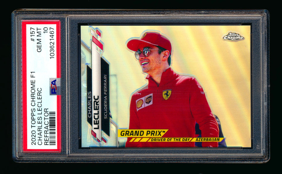 2020 Topps Chrome F1 #157 Charles Leclerc RC Refractor PSA 10