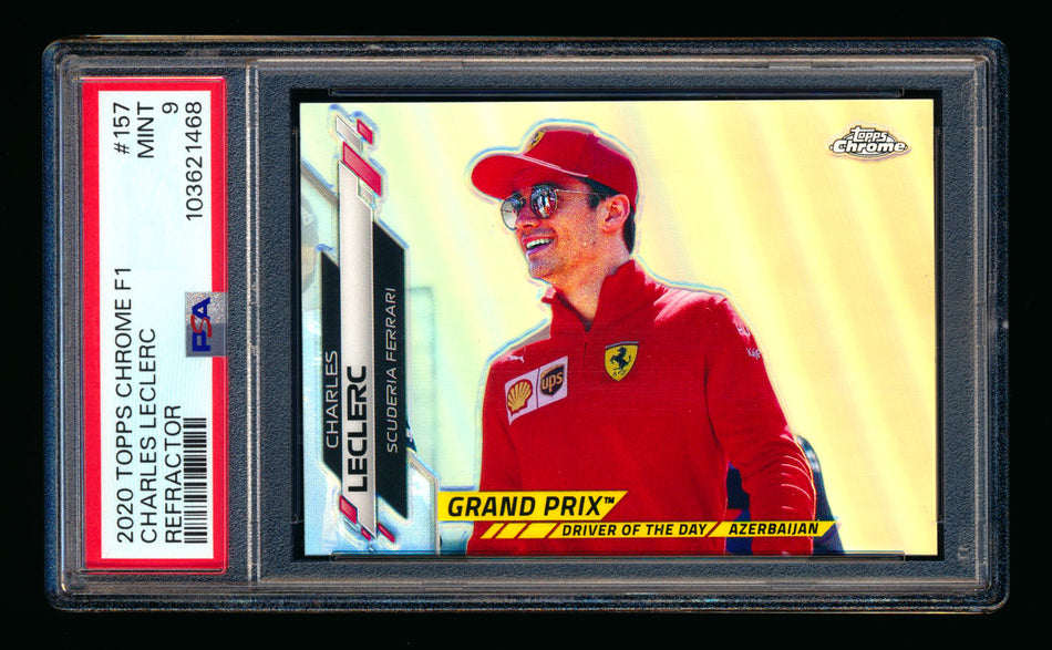 2020 Topps Chrome F1 #157 Charles Leclerc RC Refractor PSA 9 ** (SOLD eBay - $22.00 - 9/29/2025) **