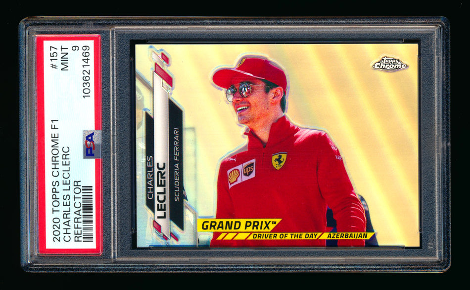 2020 Topps Chrome F1 #157 Charles Leclerc RC Refractor PSA 9