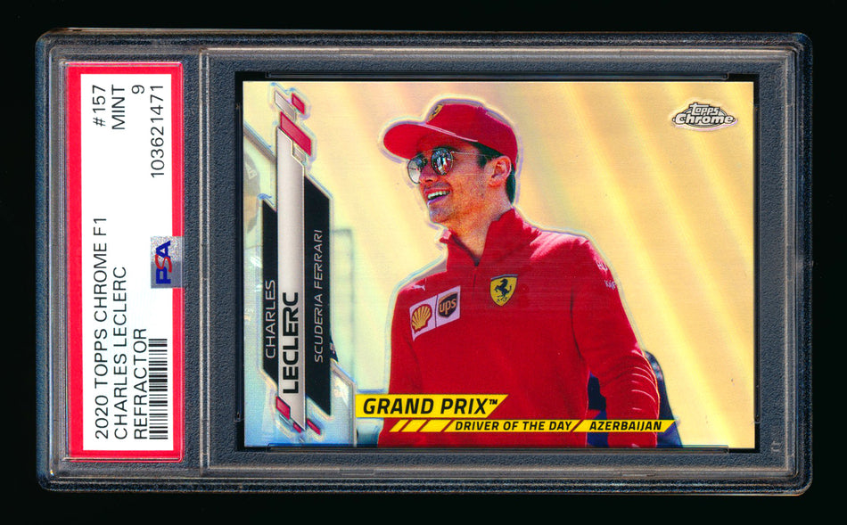2020 Topps Chrome F1 #157 Charles Leclerc RC Refractor PSA 9