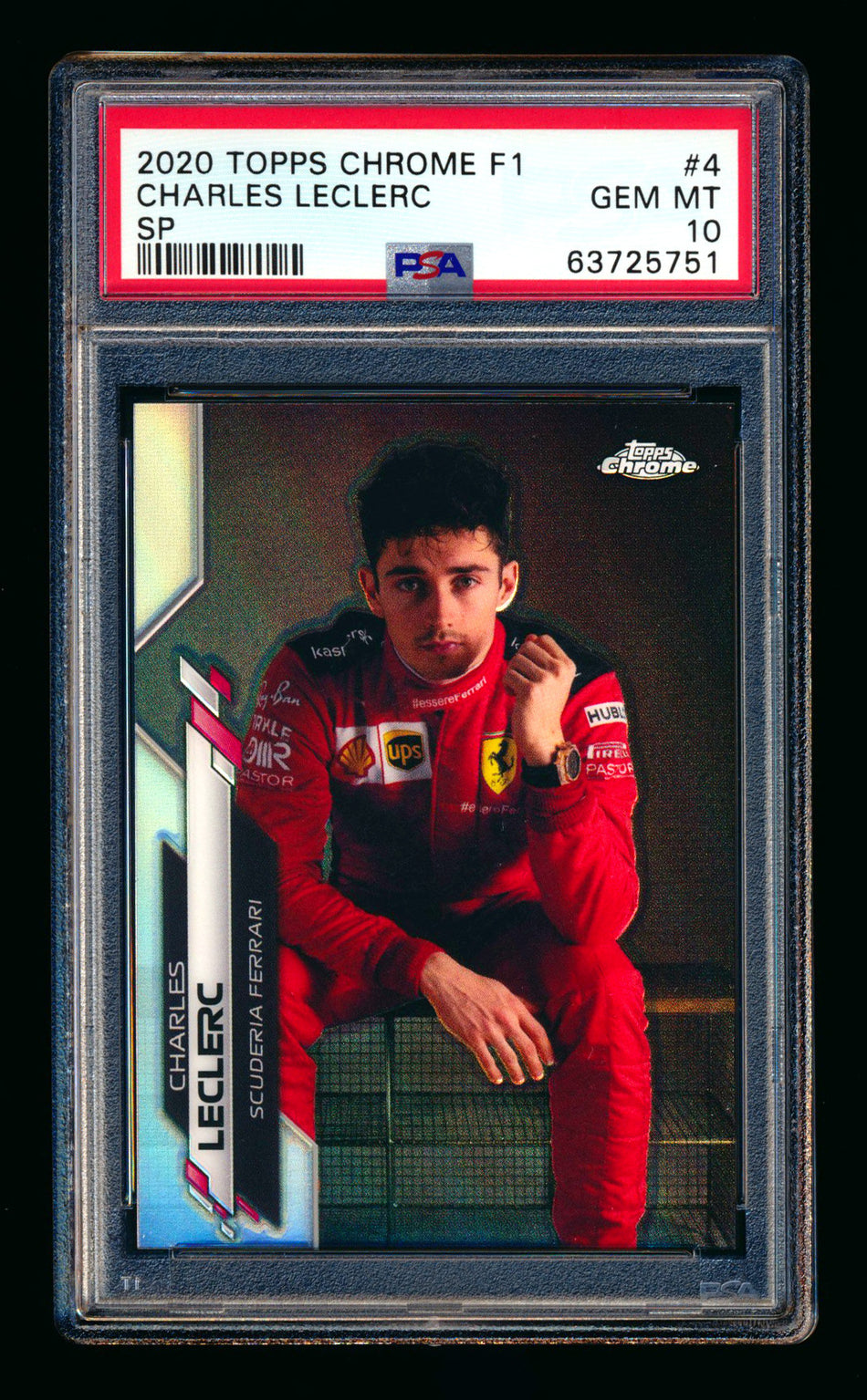 2020 Topps Chrome F1 #4 Charles Leclerc RC Refractor Image Variation SP PSA 10 ** (SOLD eBay - $840.00 - 1/20/2025) **