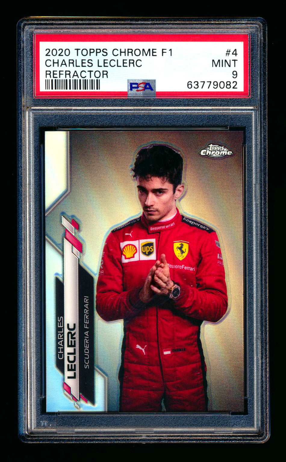 2020 Topps Chrome F1 #4 Charles Leclerc RC Refractor Portrait PSA 9