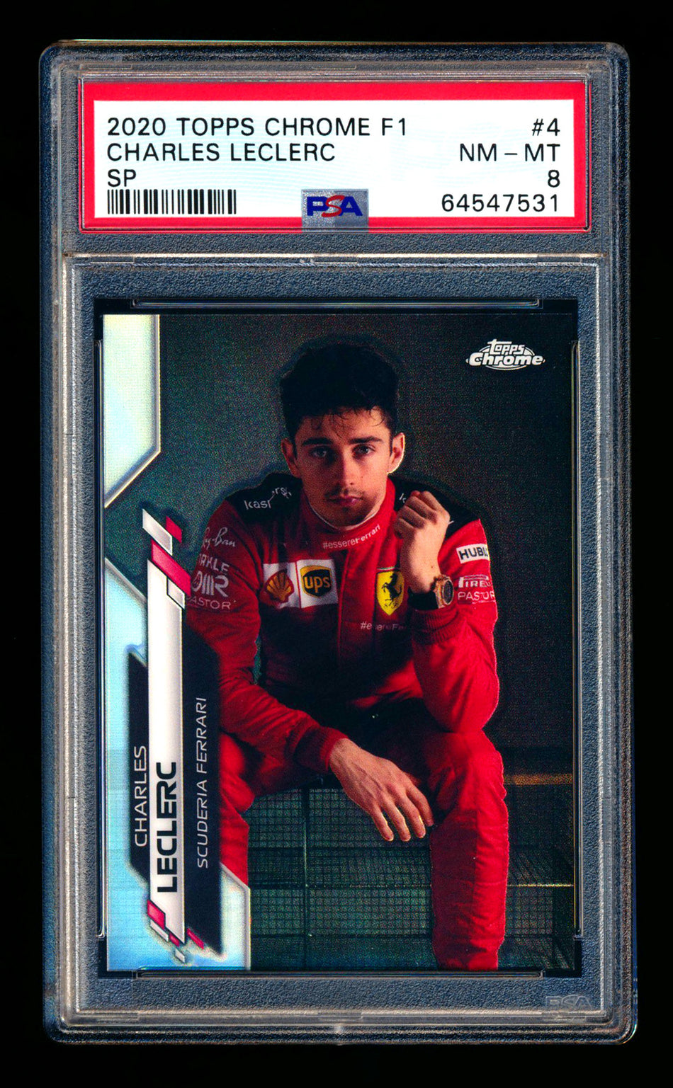 2020 Topps Chrome F1 #4 Charles Leclerc RC Refractor Image Variation SP PSA 8 ** (SOLD eBay - $150.00 - 3/16/2025) **