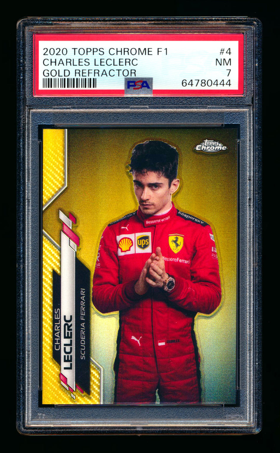 2020 Topps Chrome F1 #4 Charles Leclerc RC Gold Refractor Portrait #08/50 PSA 7 ** (SOLD - $1,100.00 - 11/10/2024) **