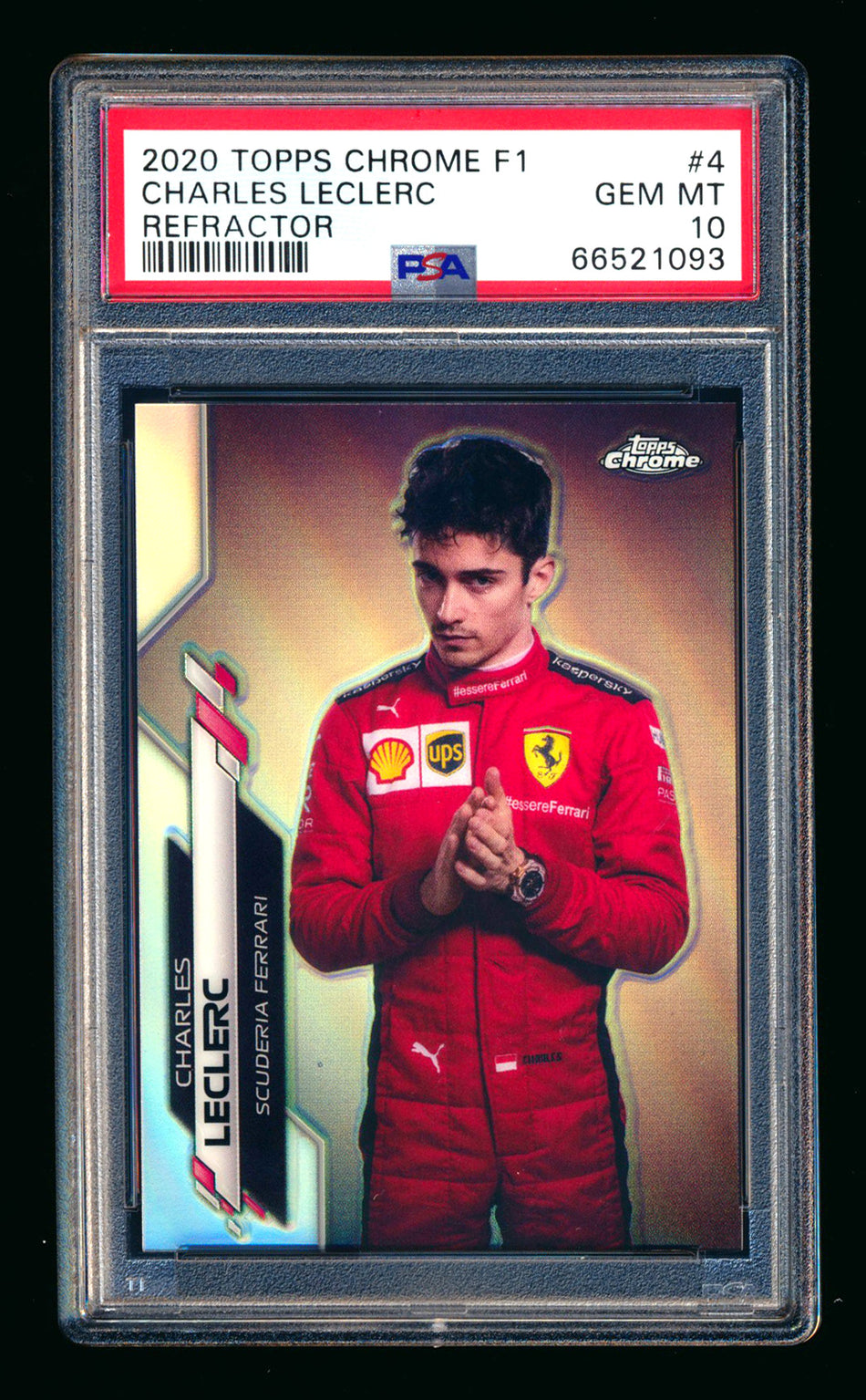 2020 Topps Chrome F1 #4 Charles Leclerc RC Refractor Portrait PSA 10 ** (SOLD - $395.00 - 4/12/2026) **