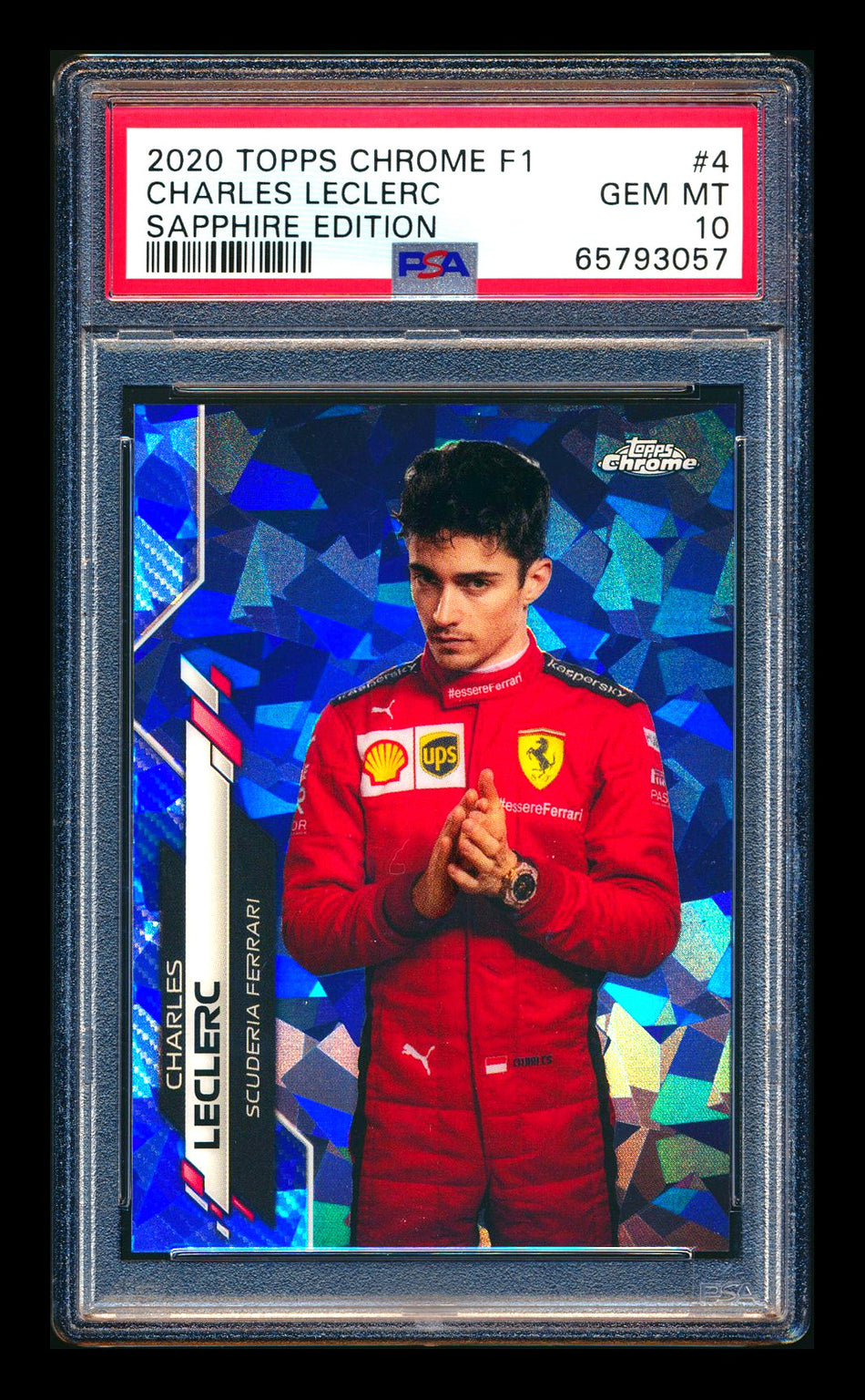2020 Topps Chrome Sapphire F1 #4 Charles Leclerc RC Refractor Portrait PSA 10 ** (SOLD - $249.00 - 10/2/2026) **