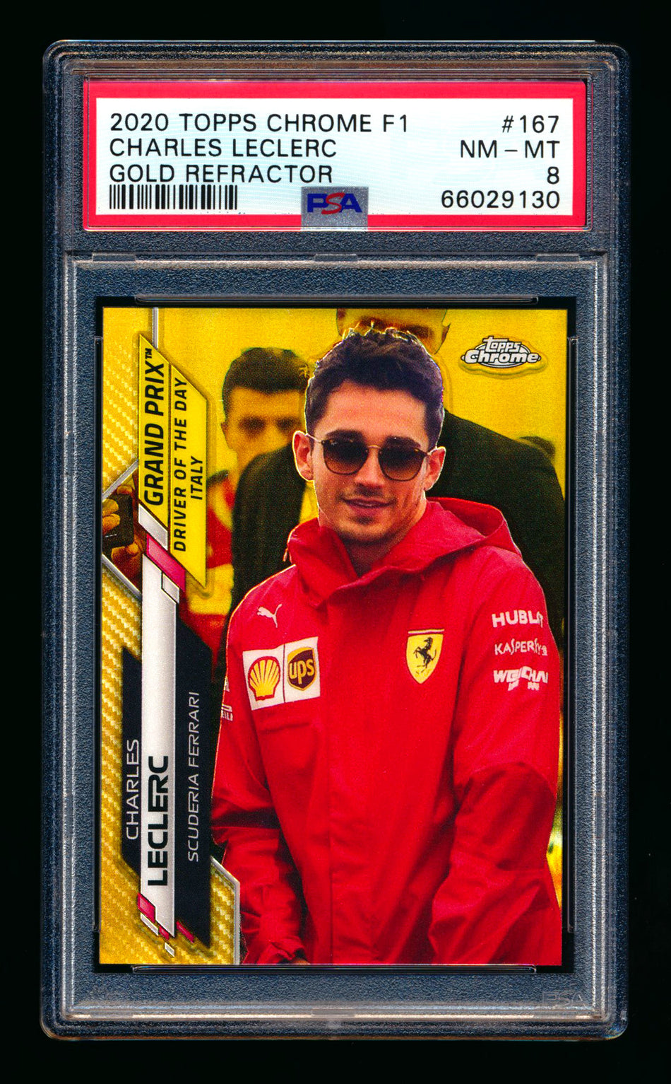 2020 Topps Chrome F1 #167 Charles Leclerc RC Gold Refractor #26/50 PSA 8 ** (SOLD eBay - $79.00 - 1/17/2025) **