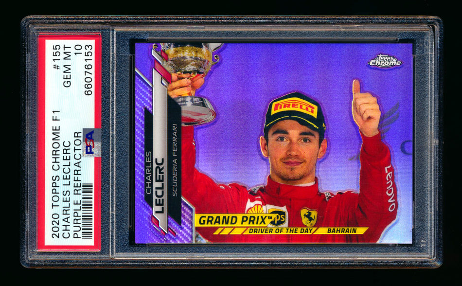 2020 Topps Chrome F1 #155 Charles Leclerc RC Purple Refractor #270/399 PSA 10