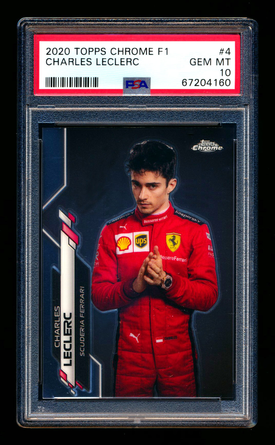 2020 Topps Chrome F1 #4 Charles Leclerc RC Portrait PSA 10