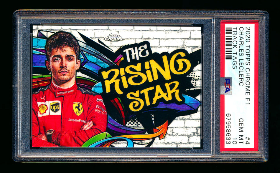 2020 Topps Chrome F1 Track Tags #TT-4 Charles "The Rising Star" Leclerc RC Refractor PSA 10 ** (SOLD WCCS - $85.00 - 8/23/2025) **