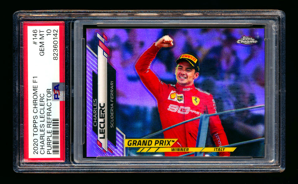 2020 Topps Chrome F1 #146 Charles Leclerc RC Purple Refractor #391/399 PSA 10