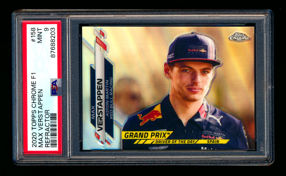 2020 Topps Chrome F1 #158 Max Verstappen RC Refractor PSA 9