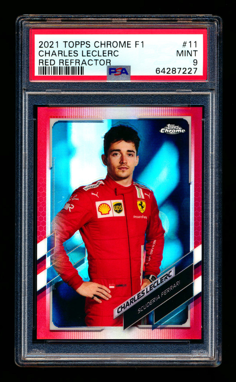 2021 Topps Chrome F1 #11 Charles Leclerc Red Refractor Portrait #4/5 PSA 9 ** (SOLD - $1,749.00 - 12/6/2024) **