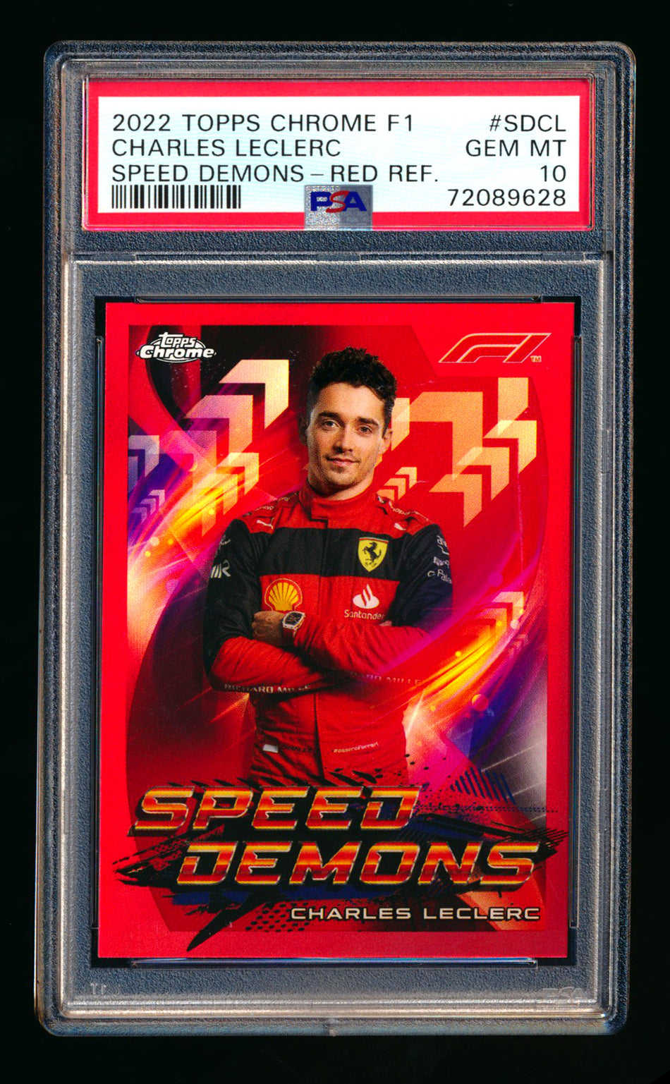 2022 Topps Chrome F1 Speed Demons #SD-CL Charles Leclerc Red Refractor #1/5 PSA 10 (First #!) ** (SOLD - $850.00 - 12/30/2025) **
