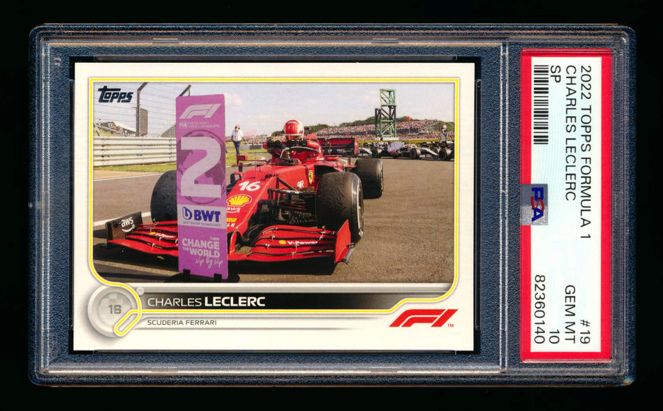 2022 Topps F1 #19 Charles Leclerc Image Variation SP PSA 10 ** (SOLD - $95.00 - 2/14/2025) **