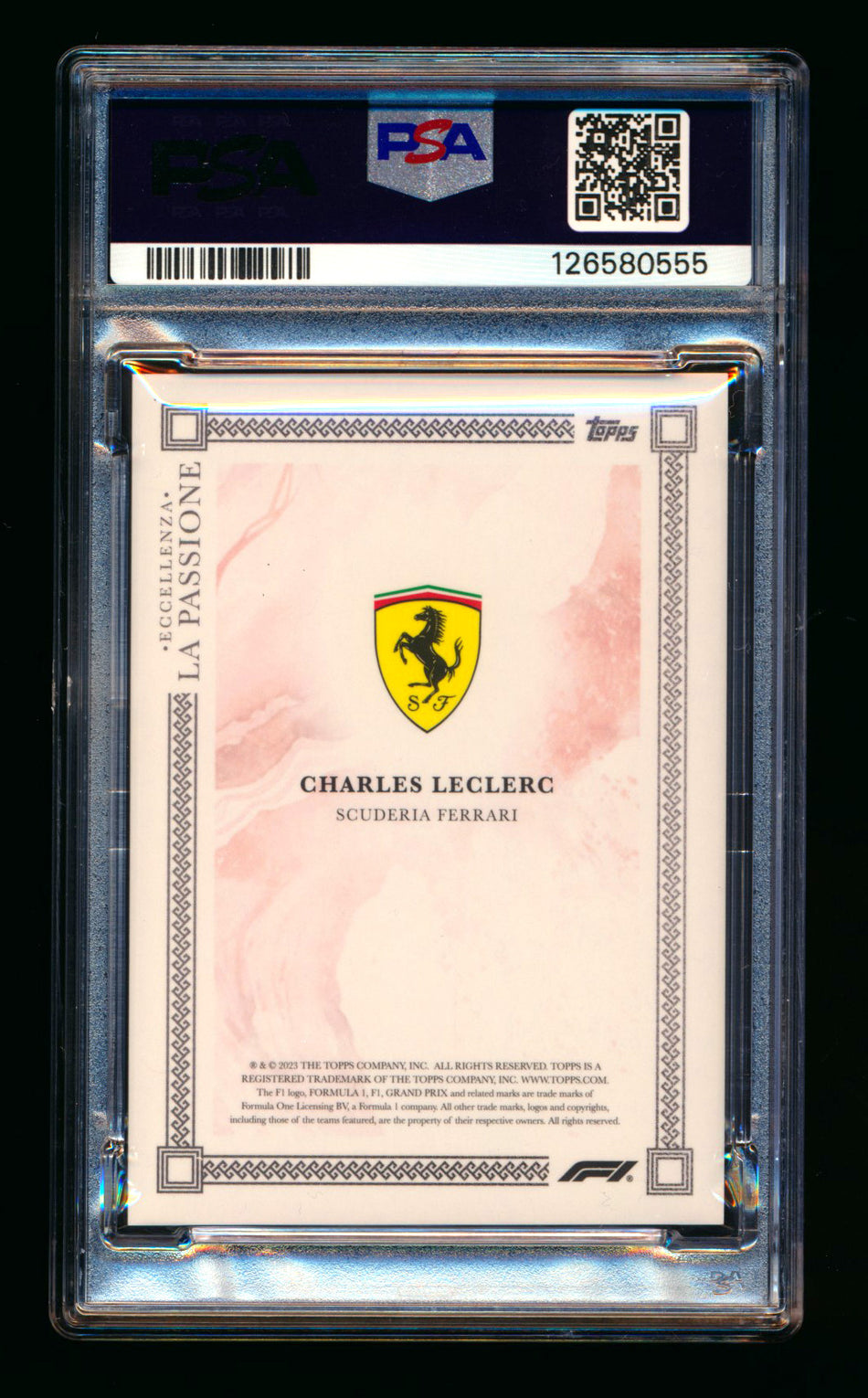 2023 Topps Eccellenza F1 La Passione Charles Leclerc Red Parallel #03/10 PSA 10 - POP 1!