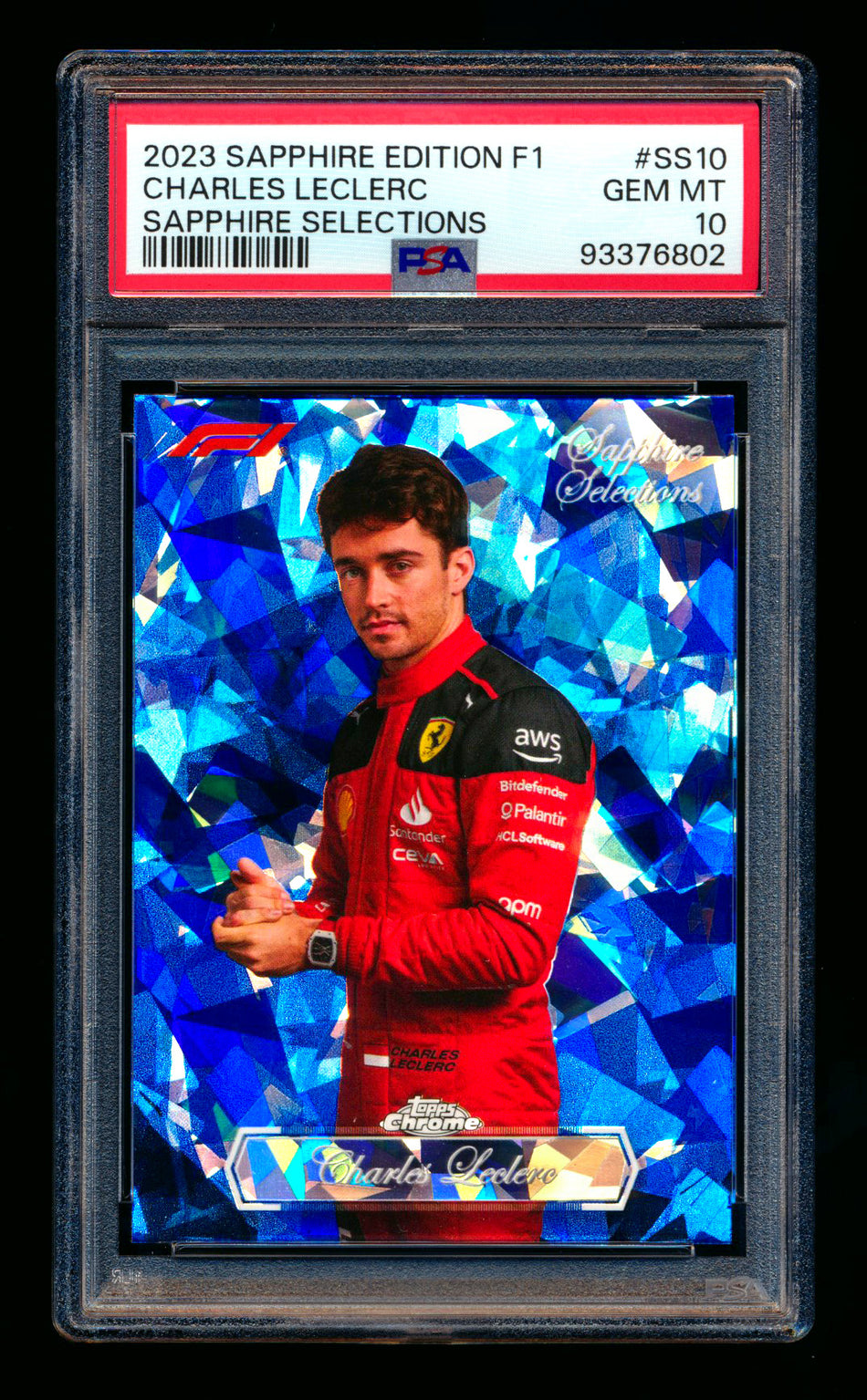 2023 Topps Chrome F1 Sapphire Selections #SS-10 Charles Leclerc Refractor PSA 10 ** (SOLD - $195.00 - 12/6/2024) **