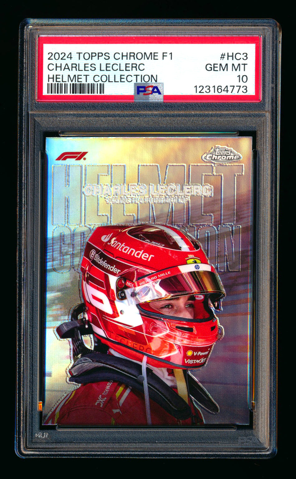 2024 Topps Chrome F1 Helmet Collection #HC-3 Charles Leclerc Refractor PSA 10 ** (SOLD eBay - $120.00 - 12/16/2025) **