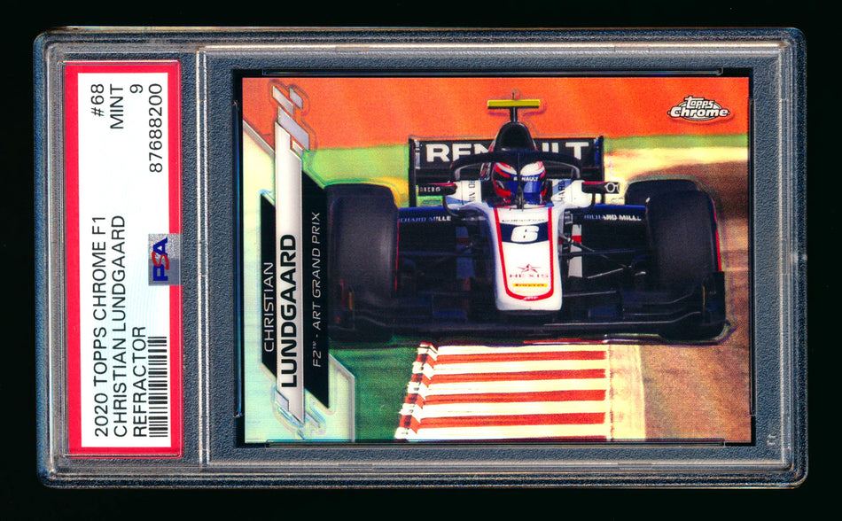 2020 Topps Chrome F1 #68 Christian Lundgaard RC Refractor PSA 9