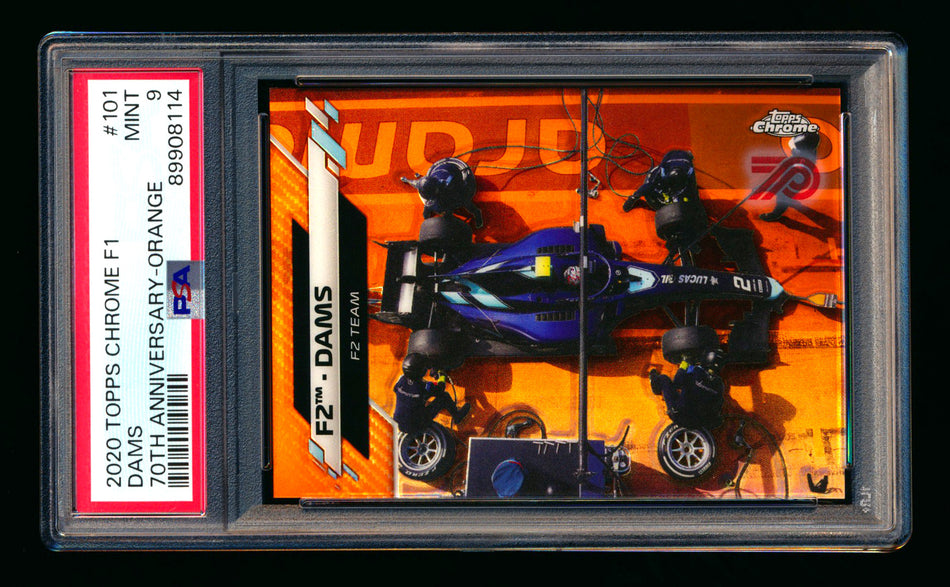 2020 Topps Chrome F1 #101 DAMS RC 70th Anniversary Orange Refractor PSA 9 ** (SOLD eBay - $35.00 - 10/1/2025) **