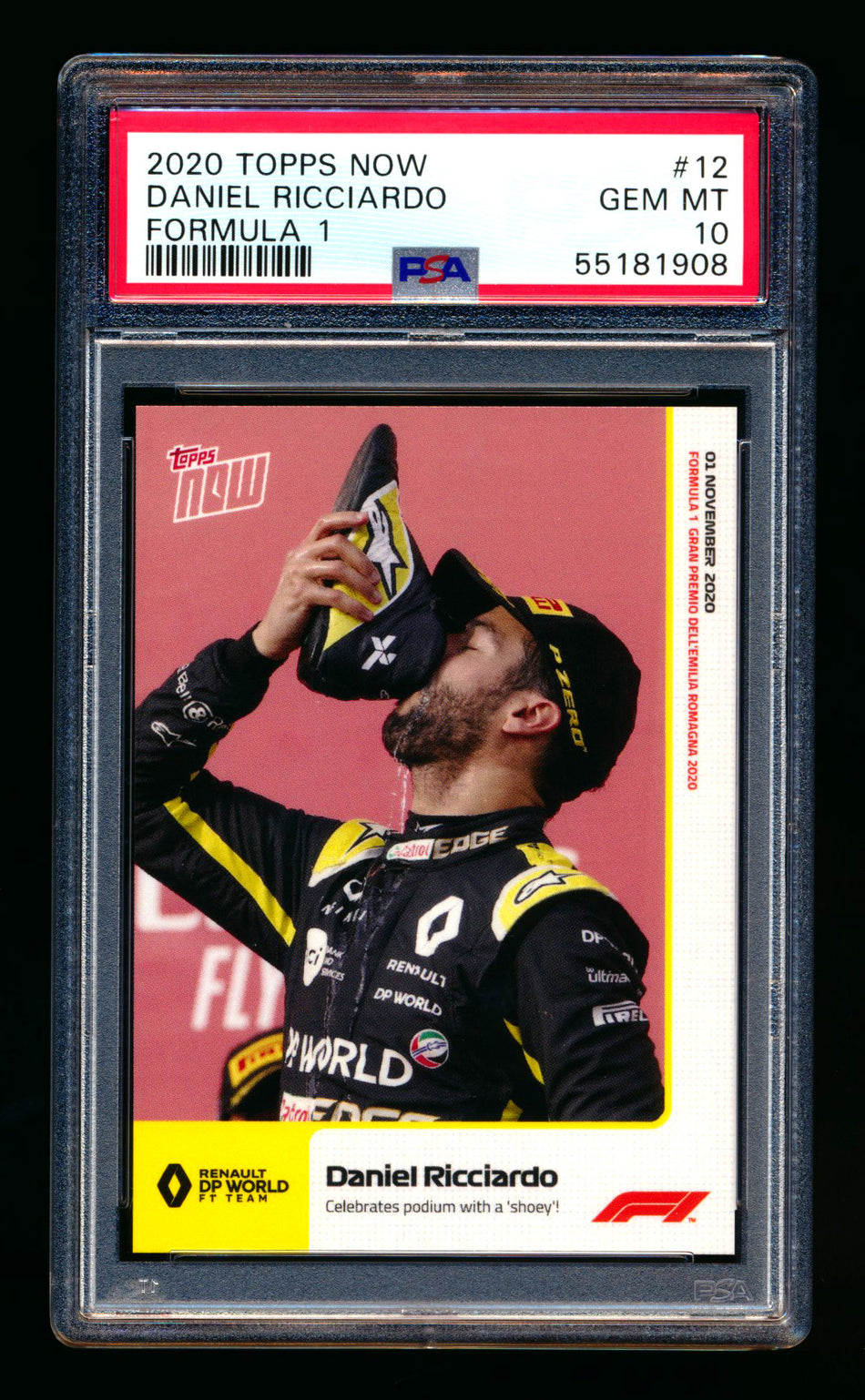2020 Topps Now F1 #12 Daniel Ricciardo RC PSA 10 ** (SOLD - $150.00 - 12/11/2025) **
