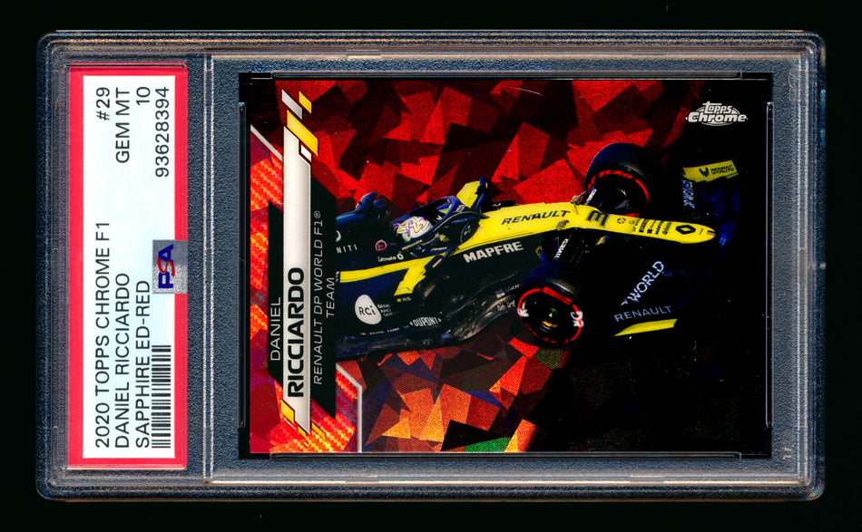 2020 Topps Chrome Sapphire F1 #29 Daniel Ricciardo RC Red Refractor #3/5 PSA 10 (Car Number #3!) ** (SOLD - $850.00 - 1/10/2025) **