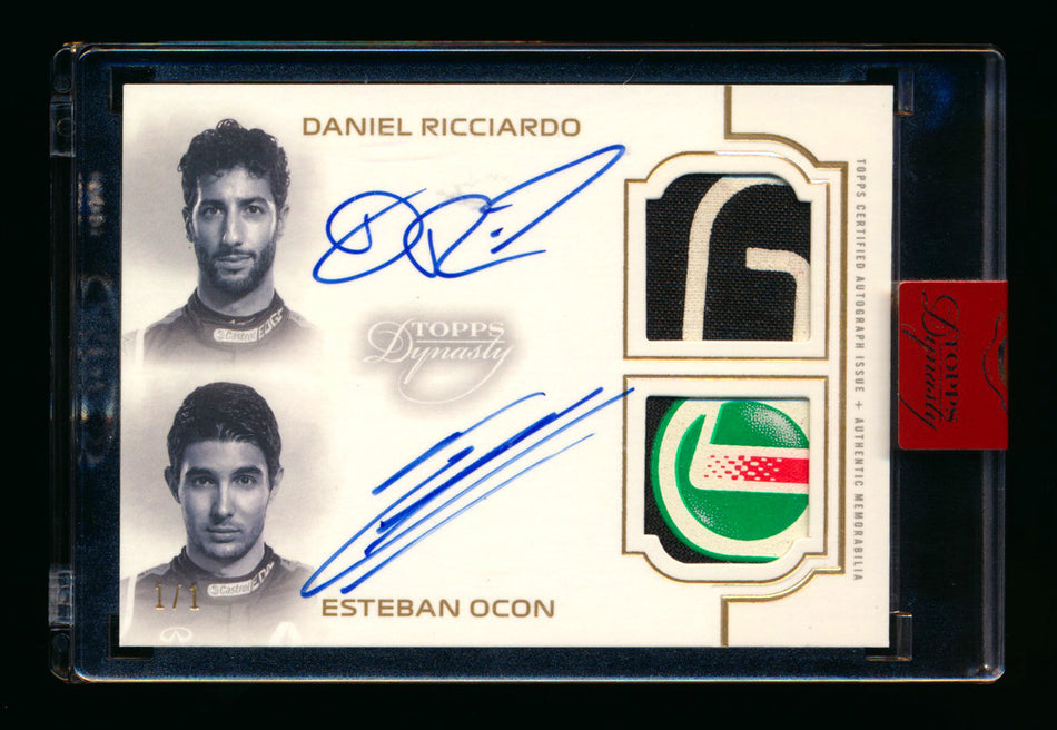 2020 Topps Dynasty F1 #CDAR-RO Daniel Ricciardo/Esteban Ocon ROOKIE Gold Dual Patch Autograph #1/1 ** (SOLD - $6,500.00 - 2/16/2026) **