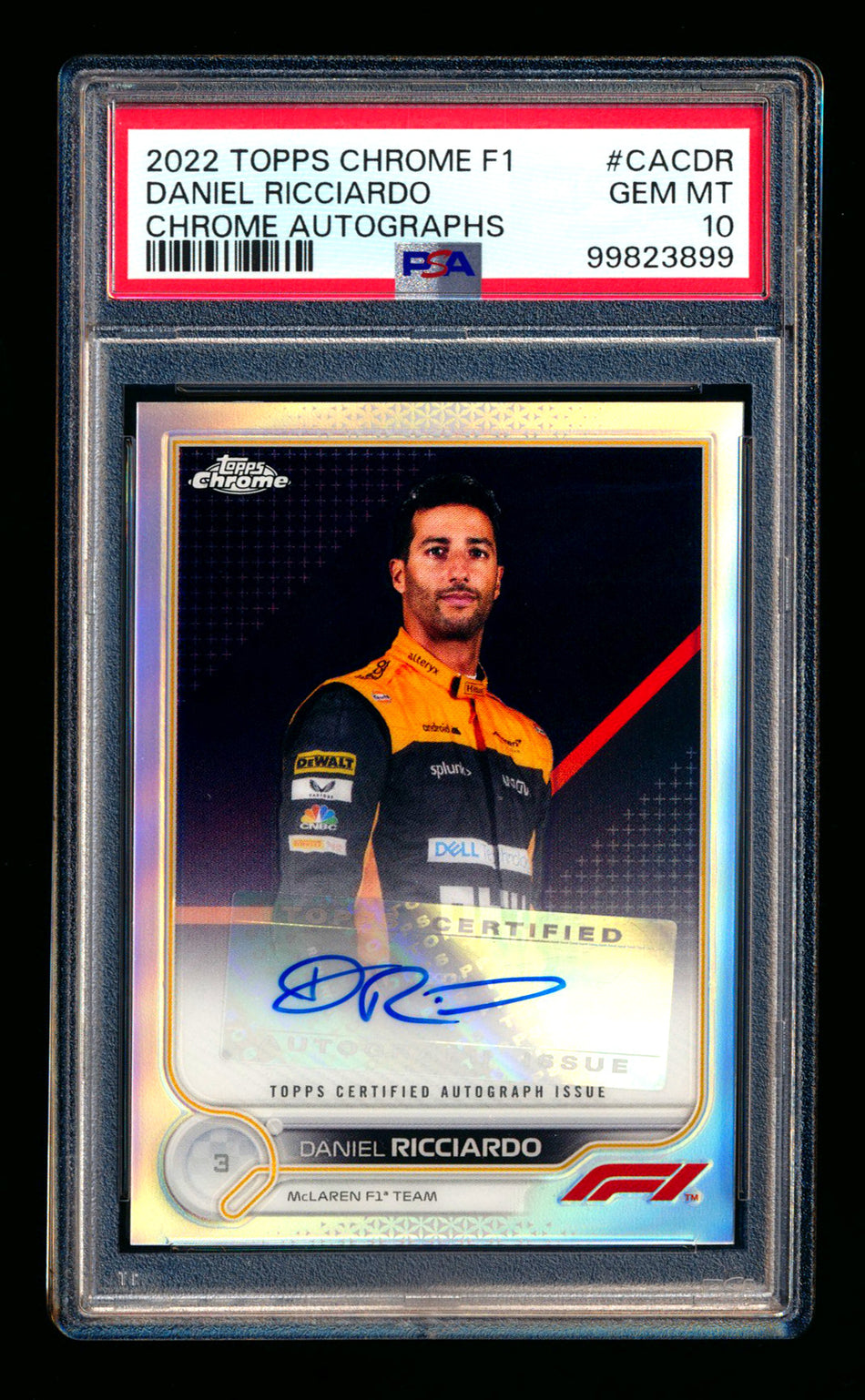 2022 Topps Chrome F1 #CAC-DR Daniel Ricciardo Refractor Autograph PSA 10