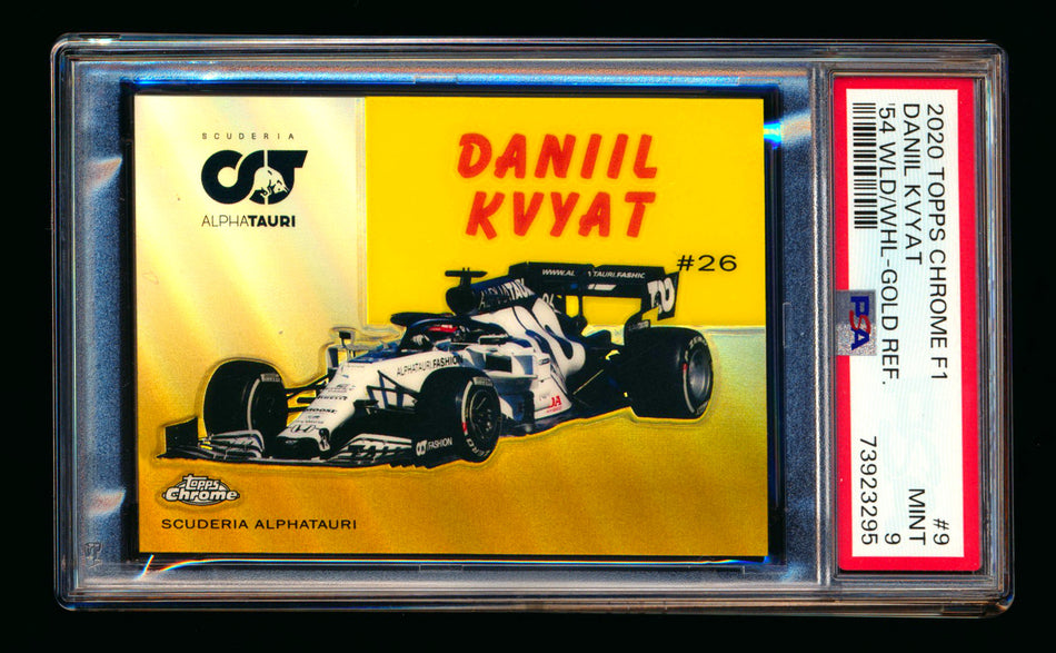 2020 Topps Chrome F1 1954 World on Wheels #54W-9 Daniil Kvyat RC Gold Refractor #04/50 PSA 9 ** (SOLD - $119.00 - 10/28/2024) **