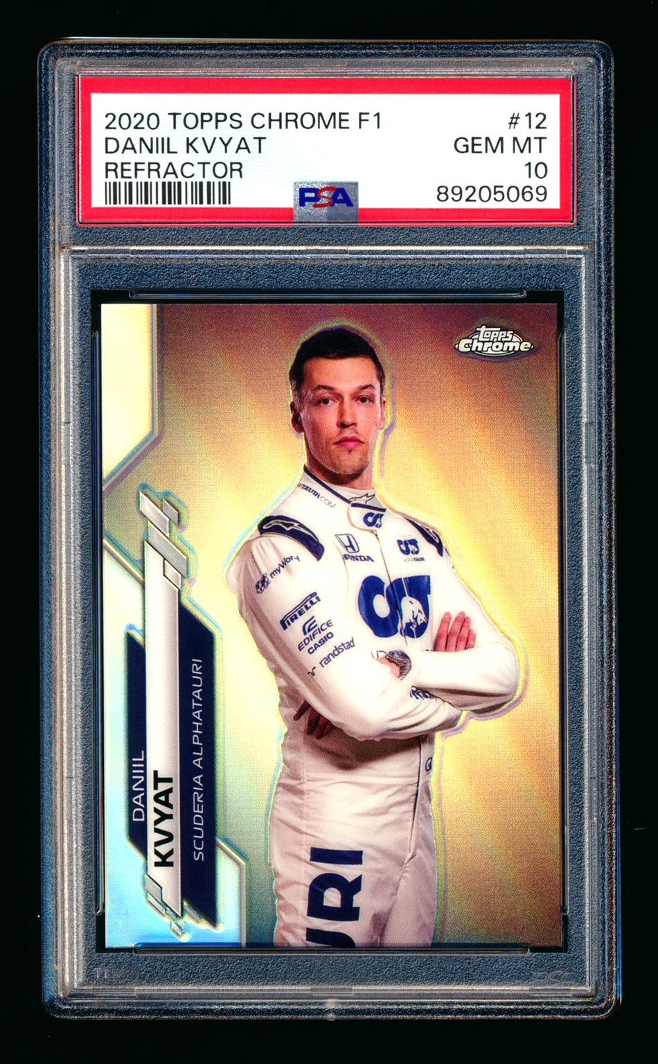 2020 Topps Chrome F1 #12 Daniil Kvyat RC Refractor Portrait PSA 10 ** (SOLD - $195.00 - 4/11/2026) **
