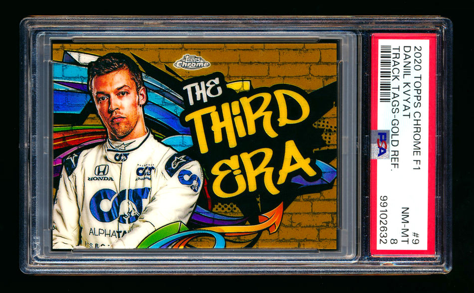 2020 Topps Chrome F1 Track Tags #TT-9 Daniil "The Third Era" Kvyat RC Gold Refractor #23/50 PSA 8 ** (SOLD - $379.00 - 2/28/2025) **