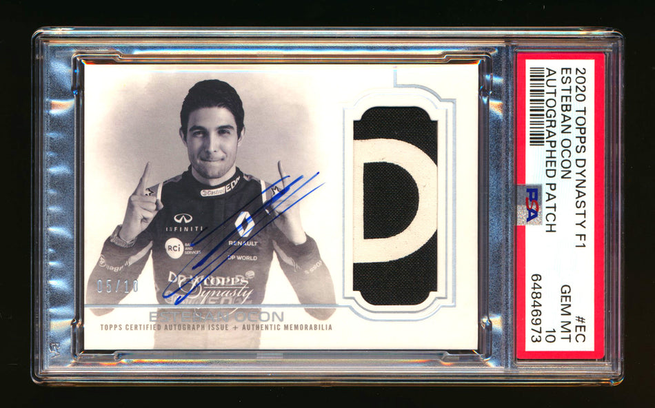 2020 Topps Dynasty F1 #DAP-EC Esteban Ocon ROOKIE Patch Autograph #05/10 PSA 10 Gem Mint (Ultimate Wishlist - Wish Granted!) ** (SOLD - $750.00 - 4/18/2025) **