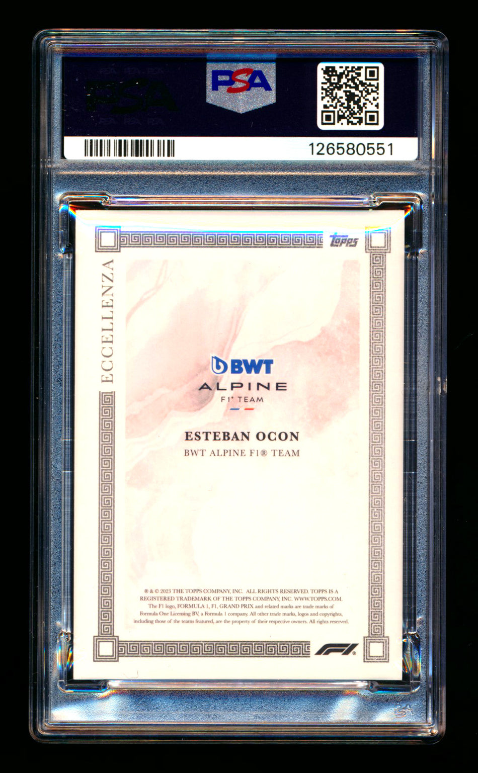 2023 Topps Eccellenza F1 Esteban Ocon Red Parallel #06/10 PSA 10 ** (SOLD - $175.50 - 5/6/2026) **