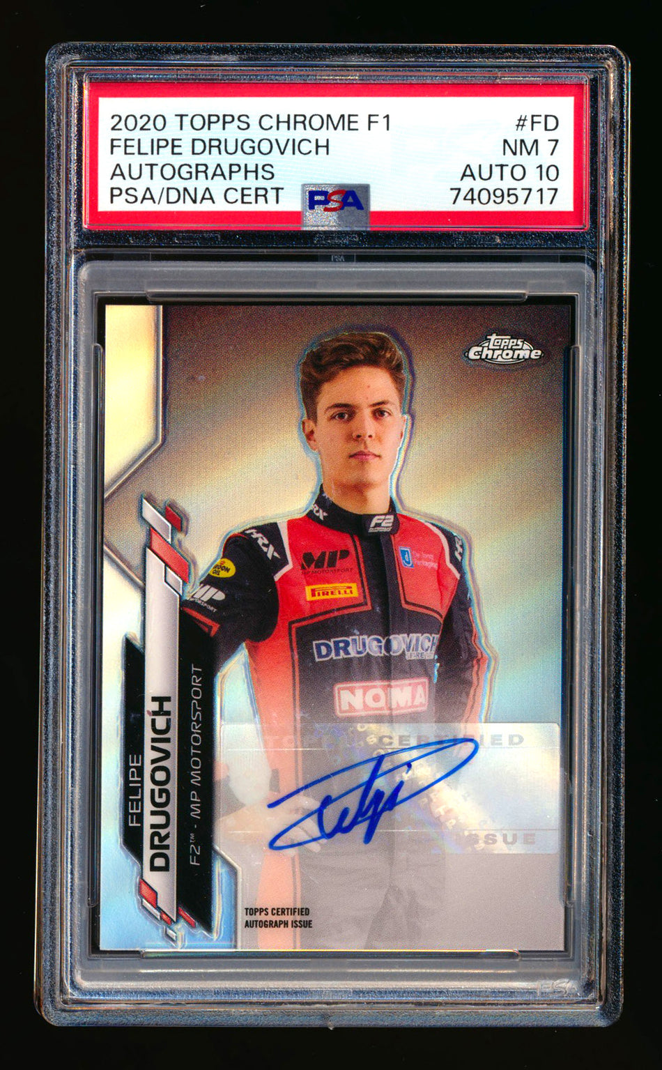 2020 Topps Chrome F1 #F1A-FD Felipe Drugovich RC Refractor Autograph #346/368 PSA 7 DNA 10 ** (SOLD - $69.00 - 10/23/2024) **