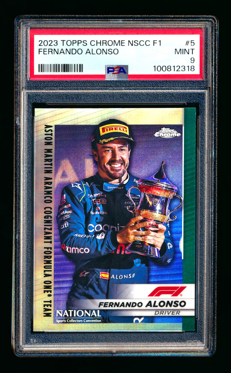 2023 Topps Chrome NSCC F1 #F1-5 Fernando Alonso Refractor PSA 9 ** (SOLD - $59.00 - 5/23/2025) **