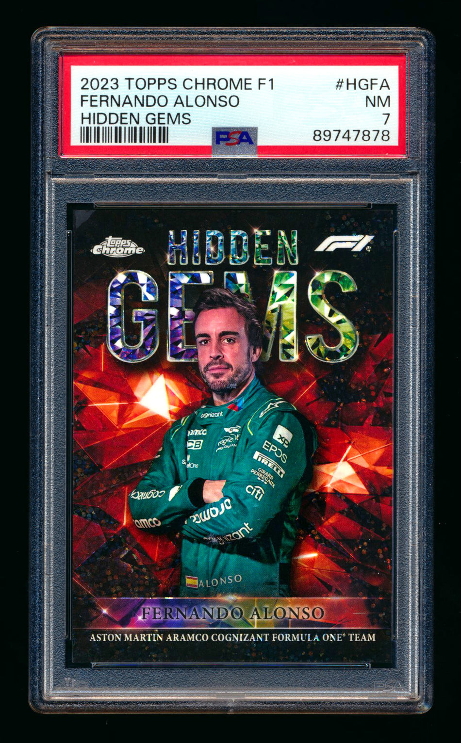 2023 Topps Chrome F1 Hidden Gems #HG-FA Fernando Alonso PSA 7