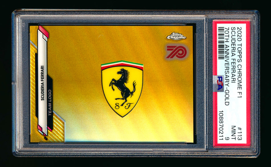 2020 Topps Chrome F1 #113 Scuderia Ferrari Team RC Logo 70th Anniversary Gold Refractor PSA 9 ** (SOLD eBay - $349.00 - 5/31/2026) **