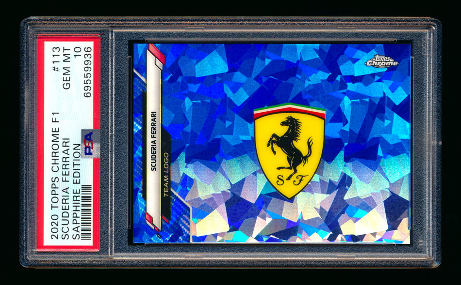2020 Topps Chrome Sapphire F1 #113 Scuderia Ferrari Team Logo RC Refractor PSA 10 ** (SOLD eBay - $95.00 - 1/11/2025) **