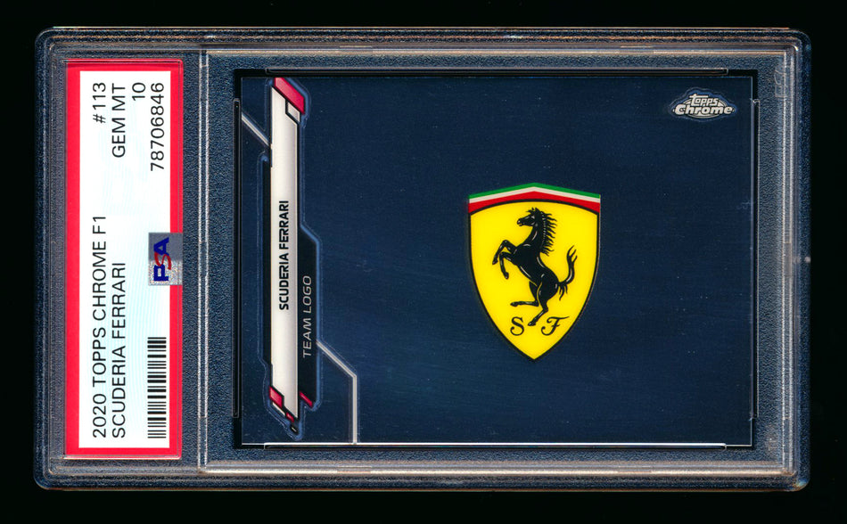 2020 Topps Chrome F1 #113 Scuderia Ferrari Team Logo RC PSA 10 ** (SOLD eBay - $99.00 - 1/2/2025) **