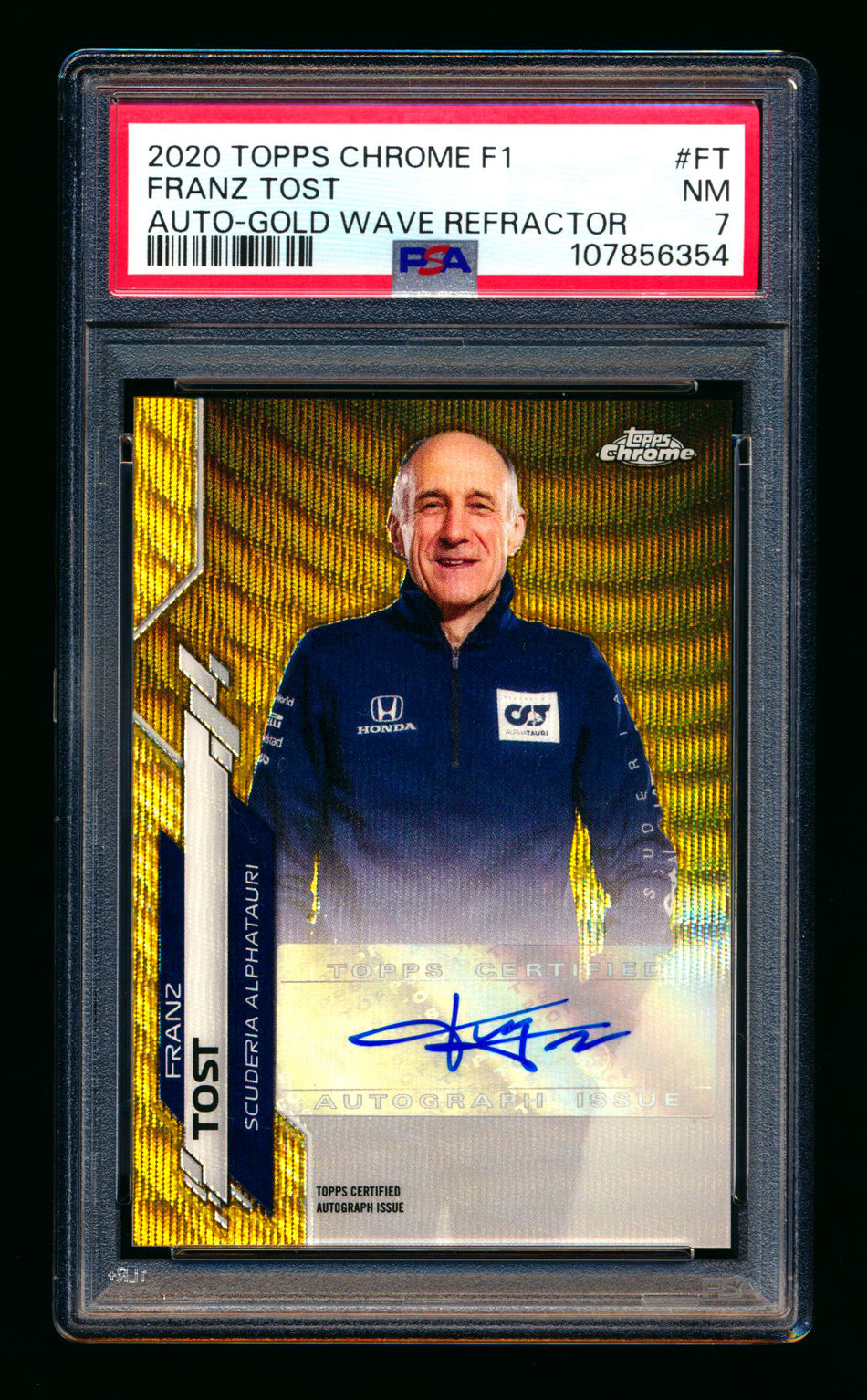 2020 Topps Chrome F1 #F1A-FT Franz Tost RC Gold Wave Refractor Autograph #05/50 PSA 7 ** (SOLD - $79.00 - 11/1/2025) **