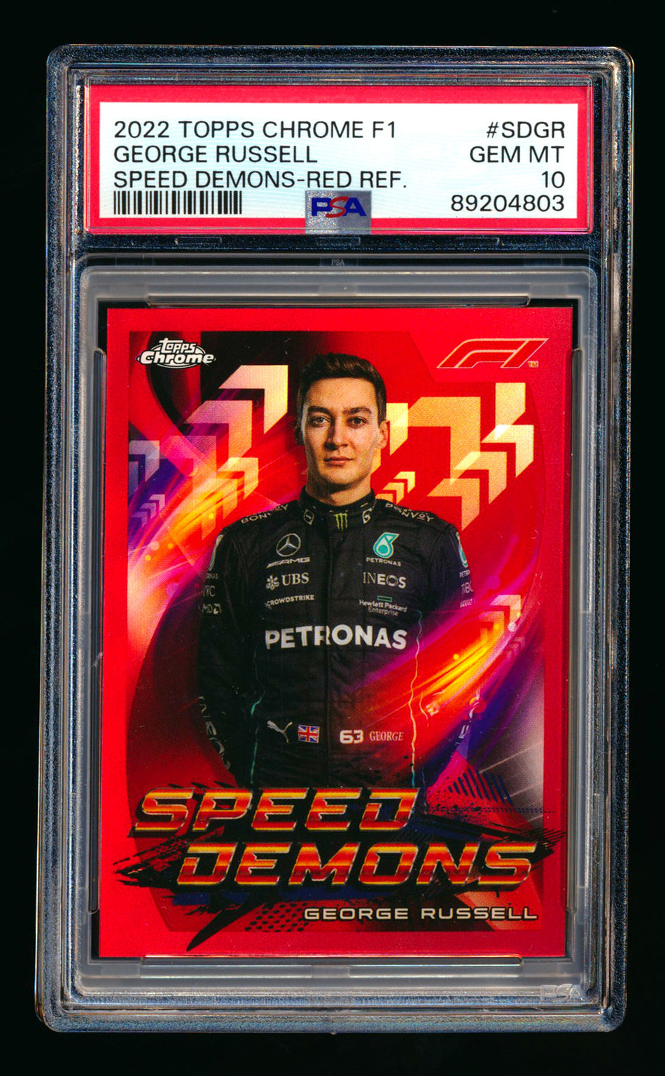 2022 Topps Chrome F1 Speed Demons #SD-GR George Russell Red Refractor #4/5 PSA 10 ** (SOLD eBay - $479.00 - 2/13/2026) **