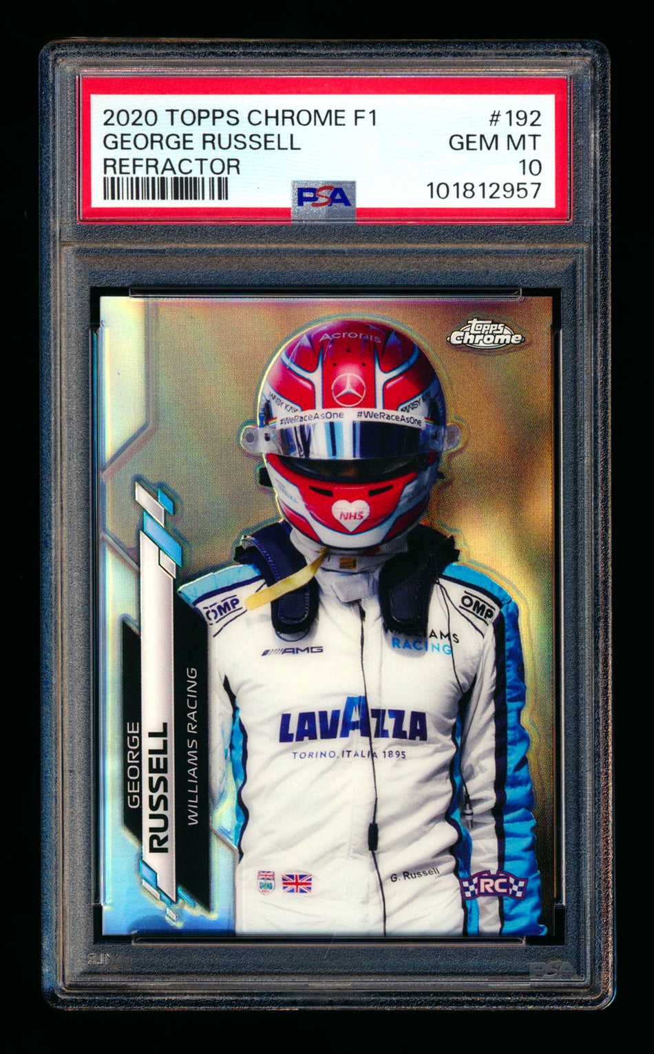2020 Topps Chrome F1 #192 George Russell RC Refractor PSA 10 ** (SOLD eBay - $100.00 - 2/3/2025) **