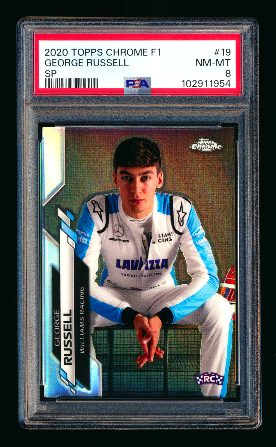 2020 Topps Chrome F1 #19 George Russell RC Refractor Image Variation SP PSA 8 ** (SOLD - $200.00 - 11/21/2025) **