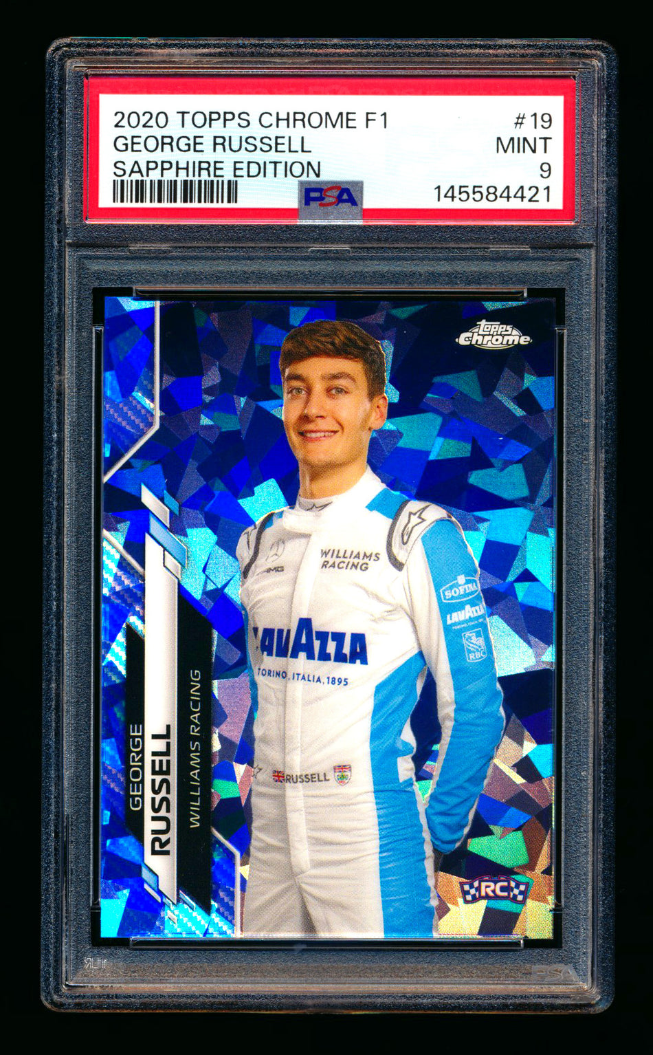 2020 Topps Chrome Sapphire F1 #19 George Russell RC Refractor Portrait PSA 9