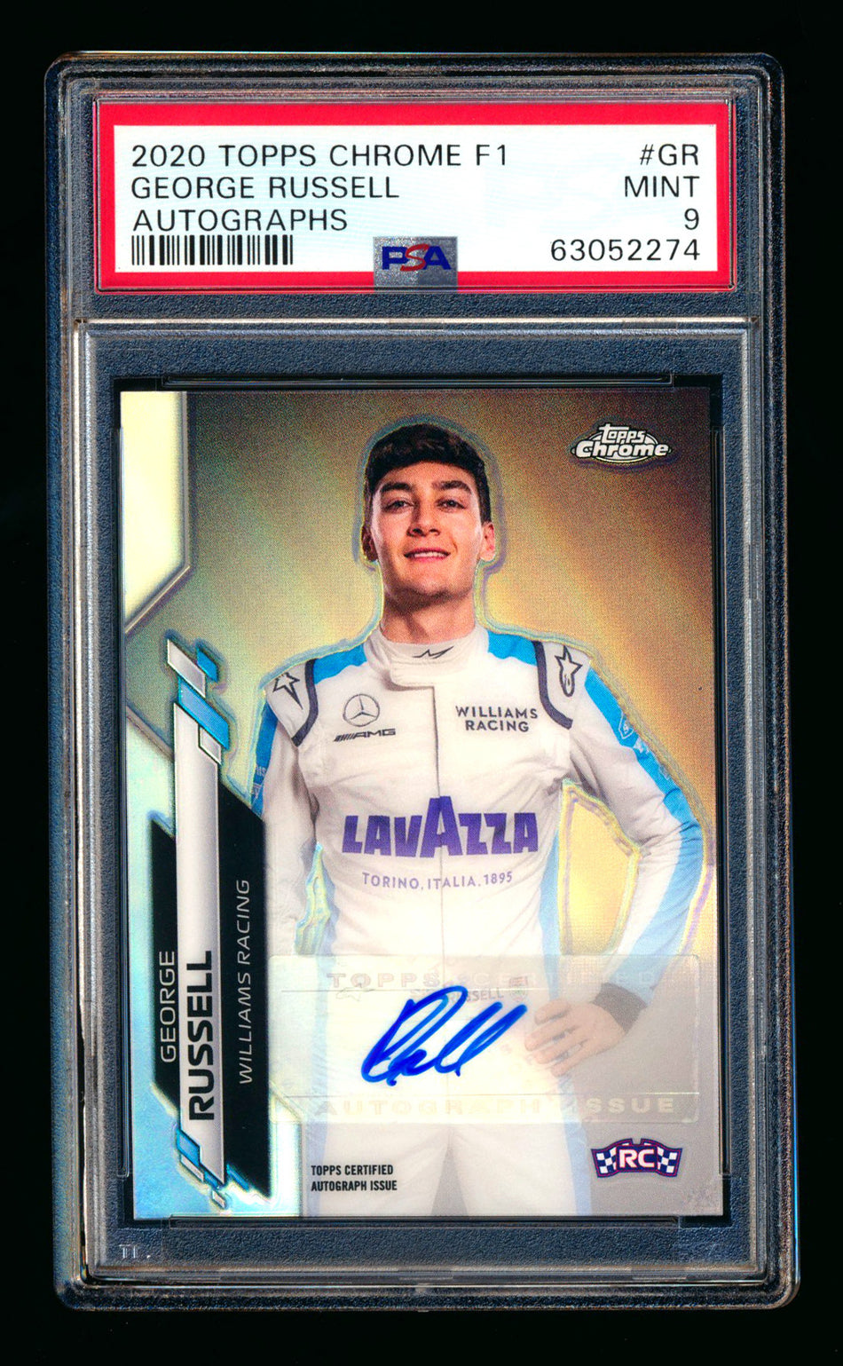 2020 Topps Chrome F1 #F1A-GR George Russell RC Refractor Autograph #05/84 PSA 9