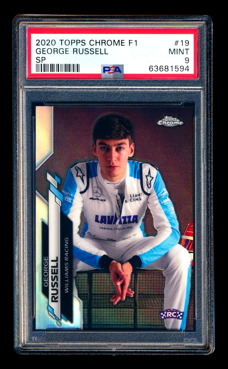 2020 Topps Chrome F1 #19 George Russell RC Refractor Image Variation SP PSA 9 ** (SOLD eBay - $165.00 - 12/31/2024) **
