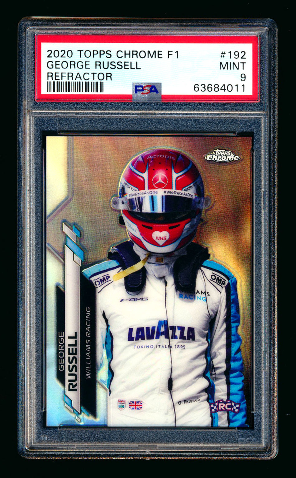 2020 Topps Chrome F1 #192 George Russell RC Refractor PSA 9
